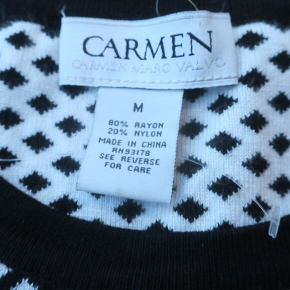 Carmen Marc Valvo Womens knit black and white pullover top (size M, runs small). - Picture 15 of 15